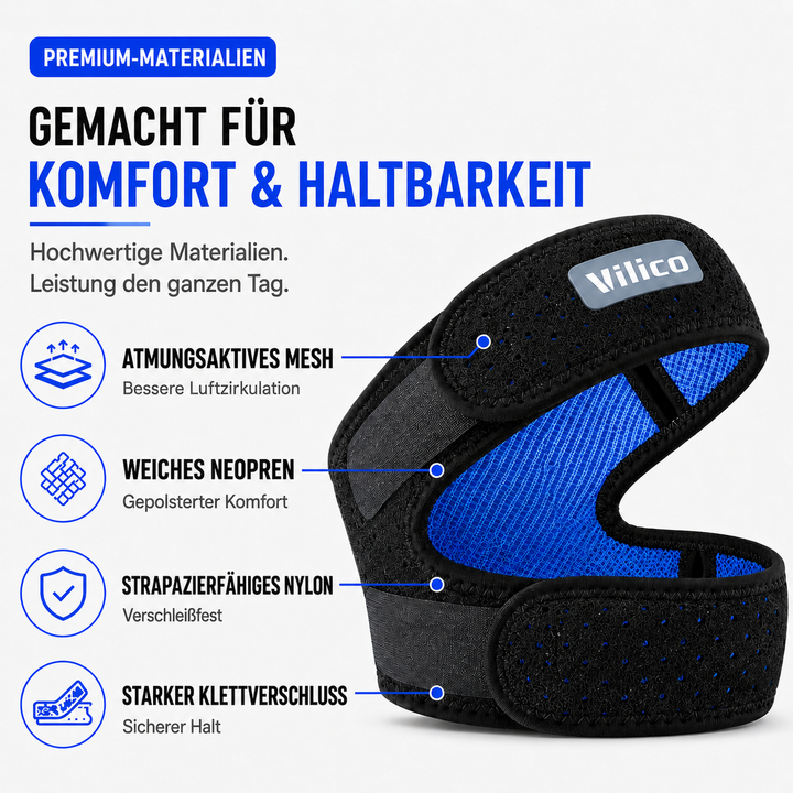 Robuste Kniebandage aus Polyester, unisex, verstellbar, perfekt für Laufzubehör, Knieschutz & Fitness-Training.