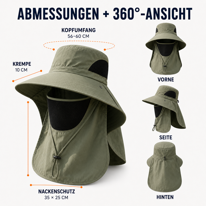 Leichter Kynetos Sommerhut mit atmungsaktivem Mesh & integriertem UV-Schutz.