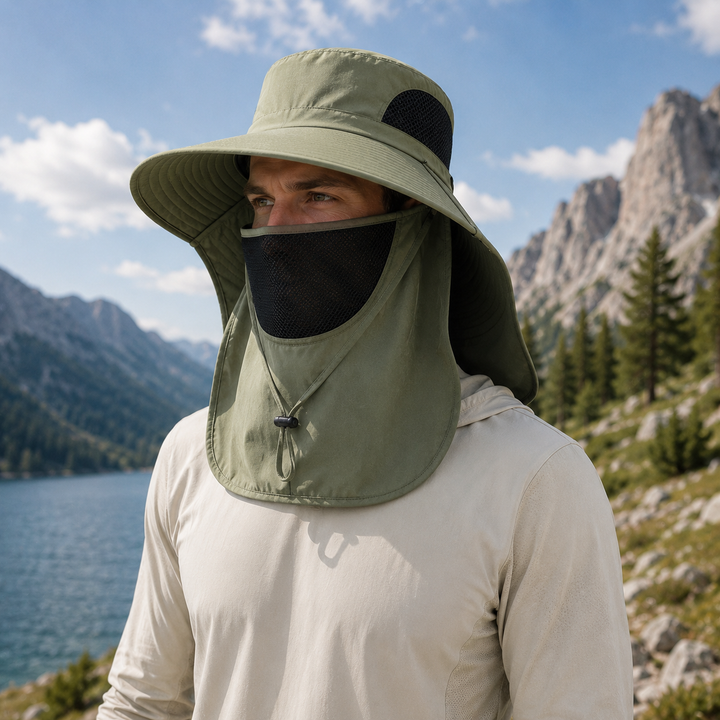 Kynetos Breitrandiger Sonnenhut mit UV-Schutz für Damen & Herren, ideal für Outdoor-Aktivitäten.