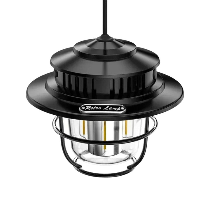 Elegante LED-Campinglaterne, dimmbar, wiederaufladbar im Retrodesign. Schafft gemütliche Atmosphäre beim Camping.