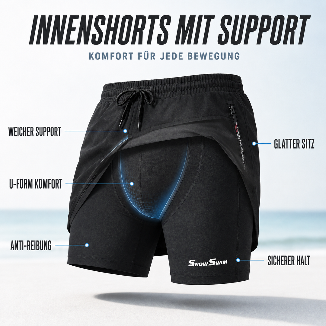 Bequeme Herren Schwimmhose grau, schnelltrocknend, perfekt für Strand, Schwimmen & Aktivität.