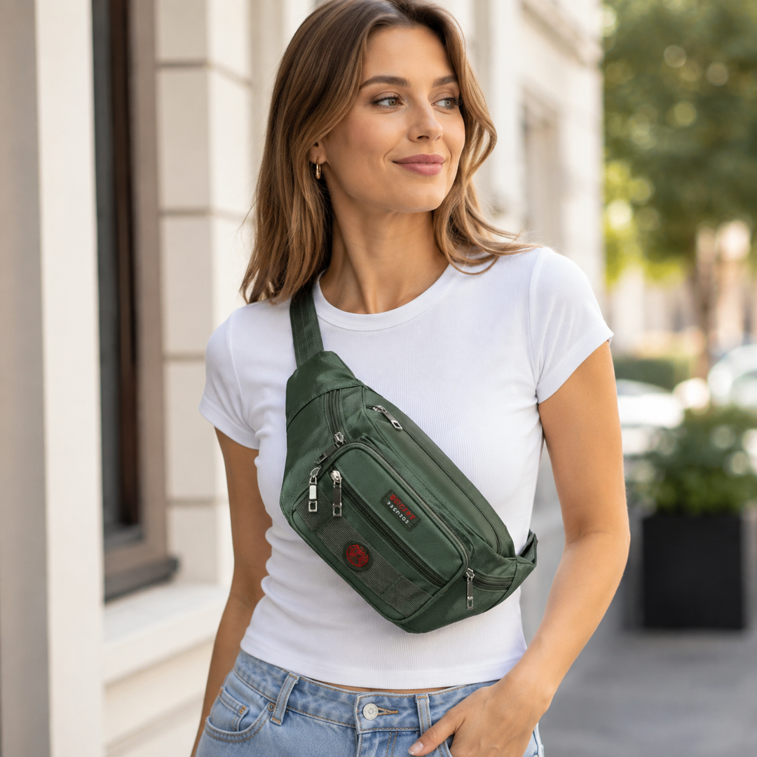 Praktische Unisex Reisetasche: wasserdichte Nylon-Bauchtasche für Dokumente & persönliche Dinge.