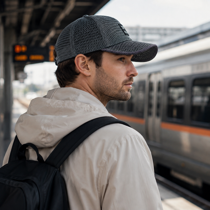 Leichte Unisex Snapback-Kappe, Mesh-Rücken, atmungsaktiv, für Wandern & täglichen Gebrauch.