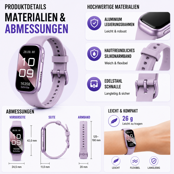 Digitale Smartwatch für Sport und Alltag, wasserdicht, mit integriertem Schrittzähler.