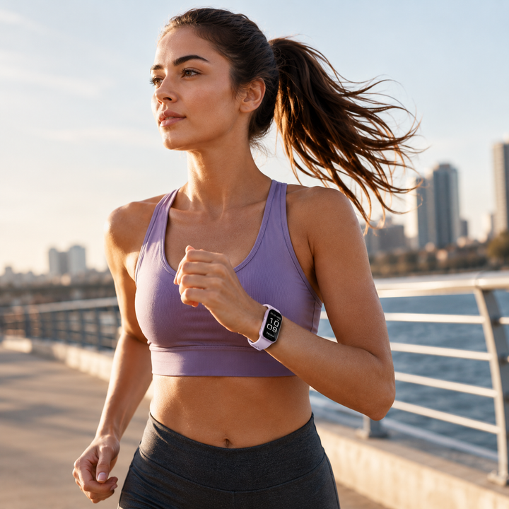 Strapazierfähiger Fitnesstracker für Outdoor-Abenteuer, wasserdicht und mit langer Laufzeit.