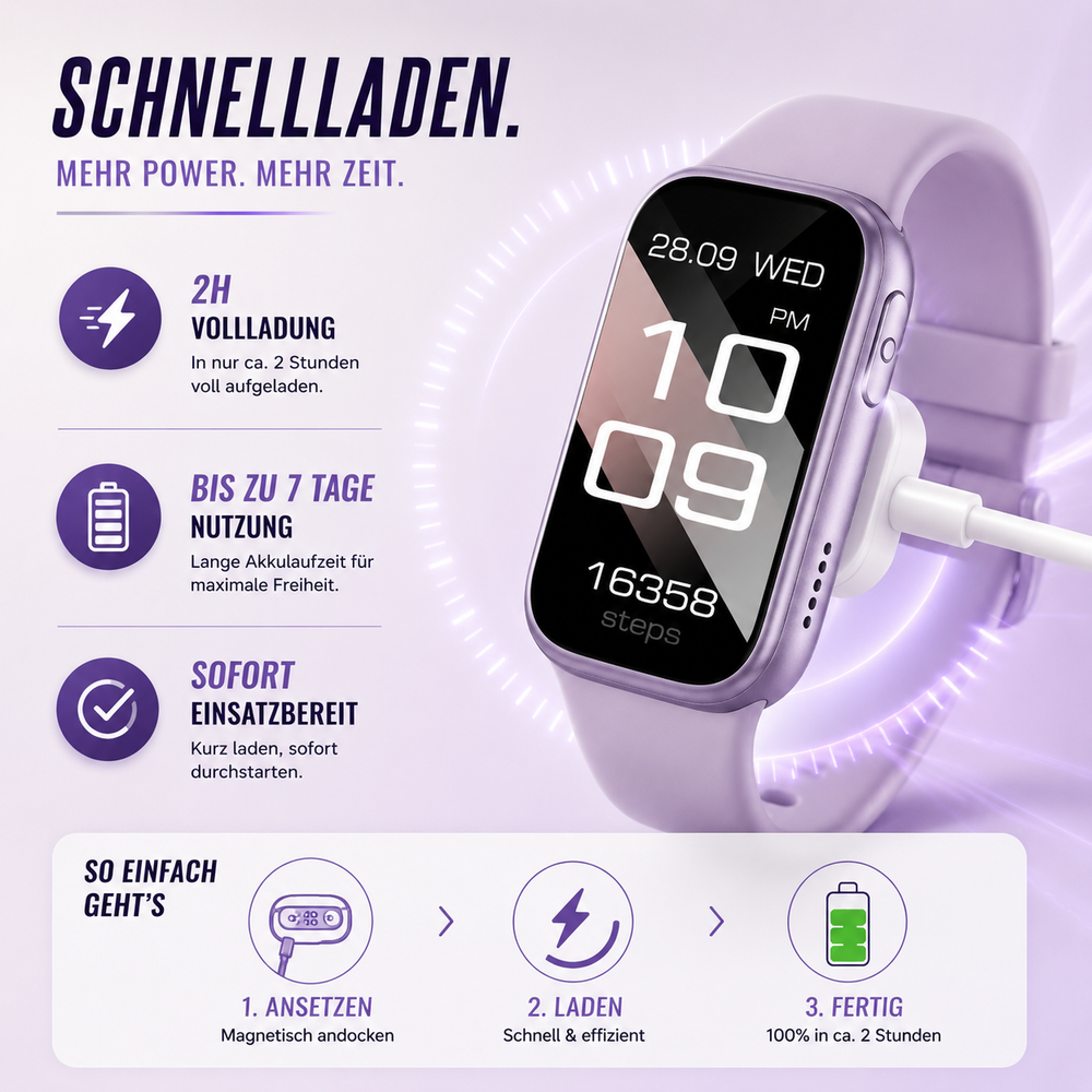 Moderne Unisex Sportuhr mit Herzfrequenzmesser, Schrittzähler und Aktivitätstracker.