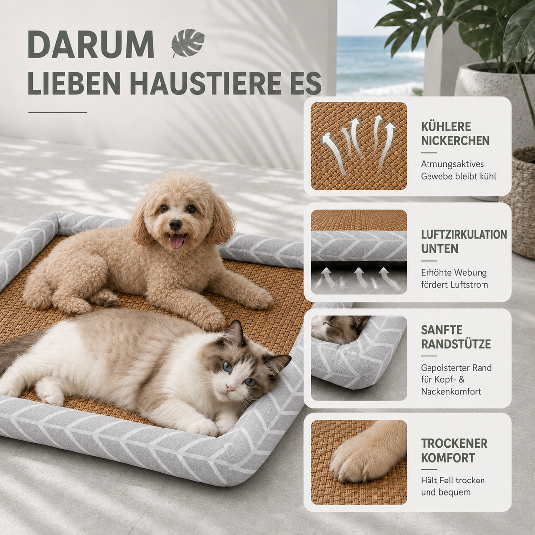 Komfortabler Ruheplatz: Kühlmatte für Hunde & Katzen, hält sie entspannt & kühl im Sommer.