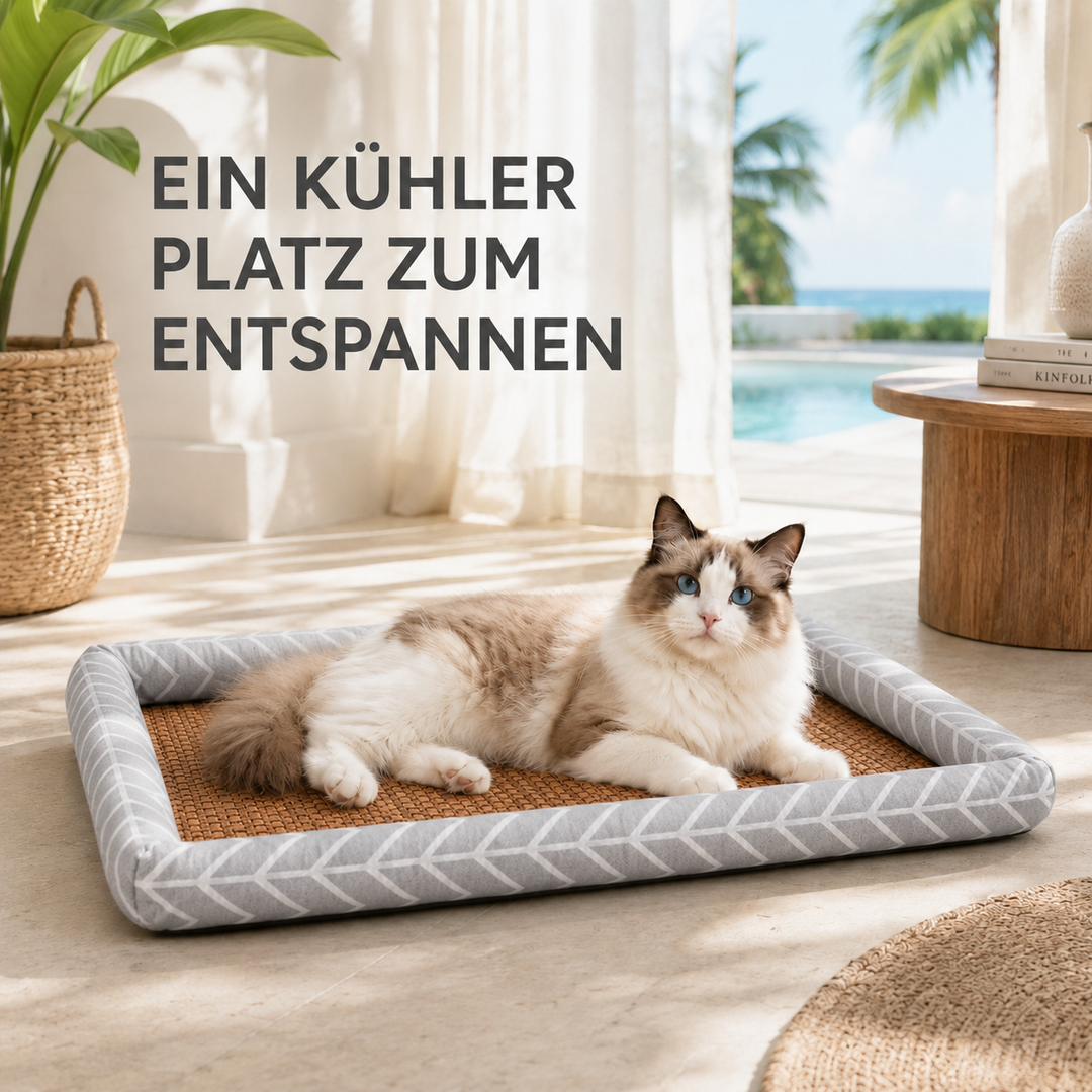 Atmungsaktives Kühlbett für Hunde & Katzen, sorgt für Abkühlung & Komfort im Sommer. Gemütlicher Ruheplatz.