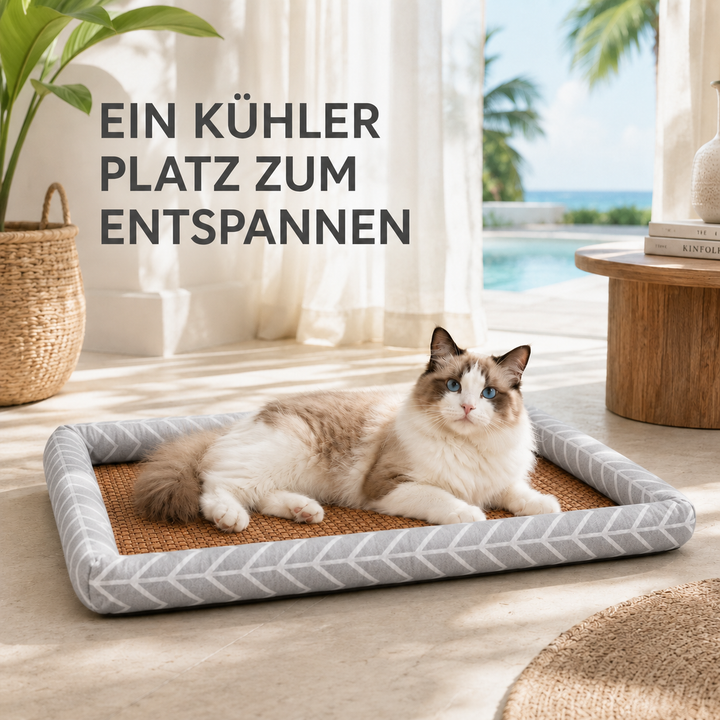 Atmungsaktives Kühlbett für Hunde & Katzen, sorgt für Abkühlung & Komfort im Sommer. Gemütlicher Ruheplatz.