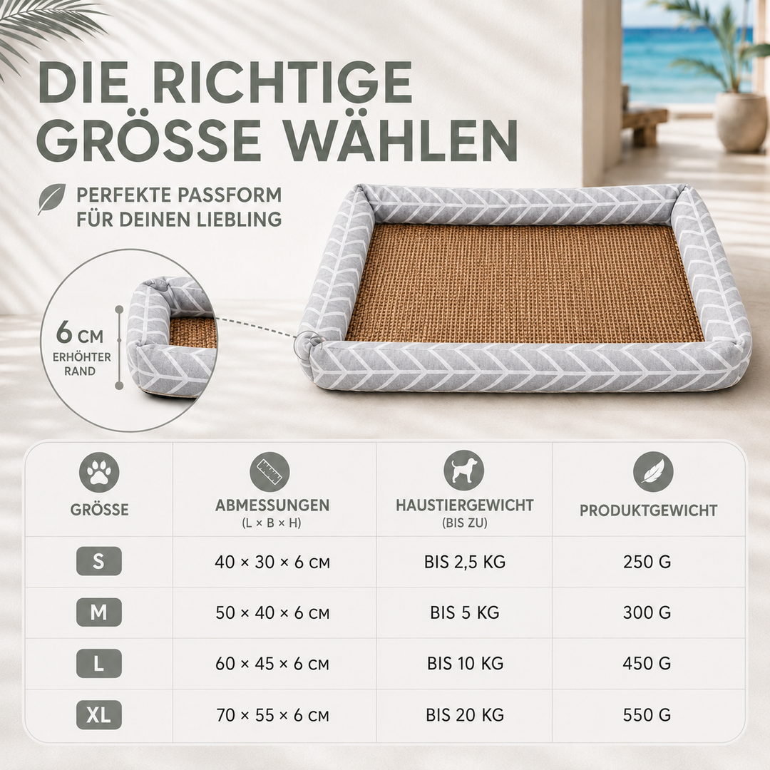 Leichtes, kühlendes Haustierbett für Hunde & Katzen, ideal für Zuhause oder unterwegs im Sommer.