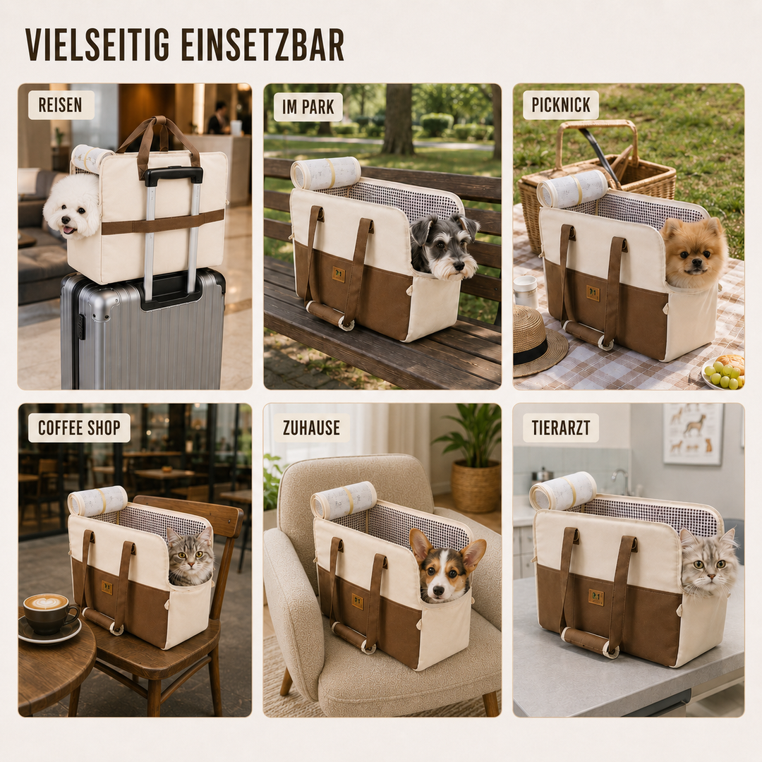 Tierbedarf für Reisen: Autositz & Tragetasche für kleine Hunde & Katzen. Komfortabel & robust.