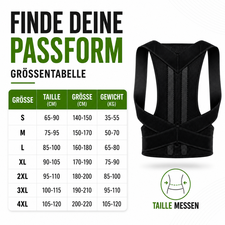 Komfortable Schulterstütze & Rückenstütze zur Haltungsverbesserung & Nackenentlastung.