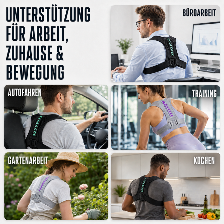 Premium Rückenstütze, verstellbar, für besseren Halt und Komfort im Büro und zu Hause.
