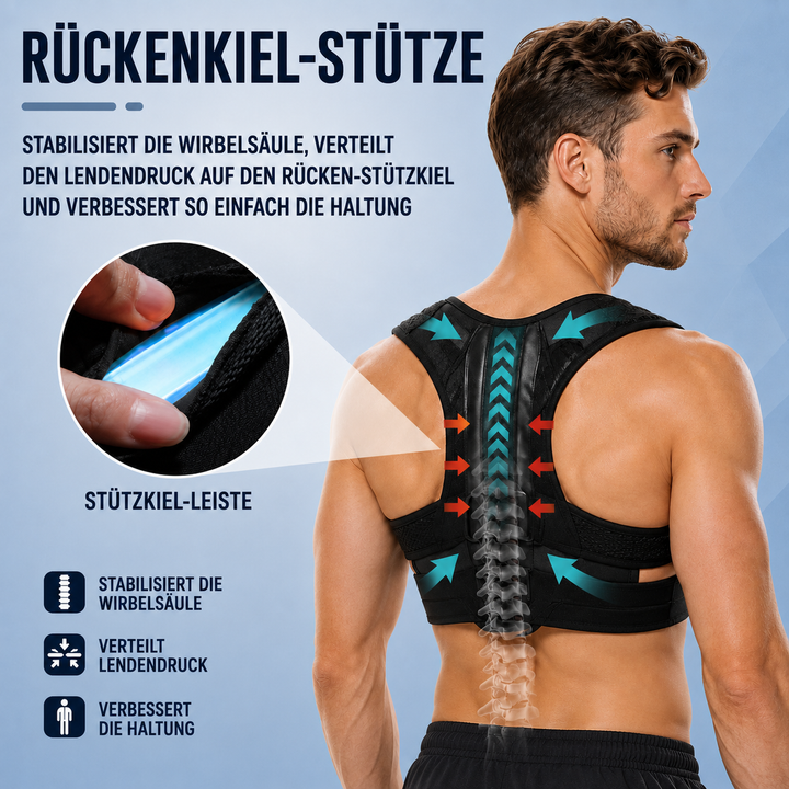 Komfortable, verstellbare Haltungskorrektur für eine gesunde Wirbelsäule und besseren Komfort.