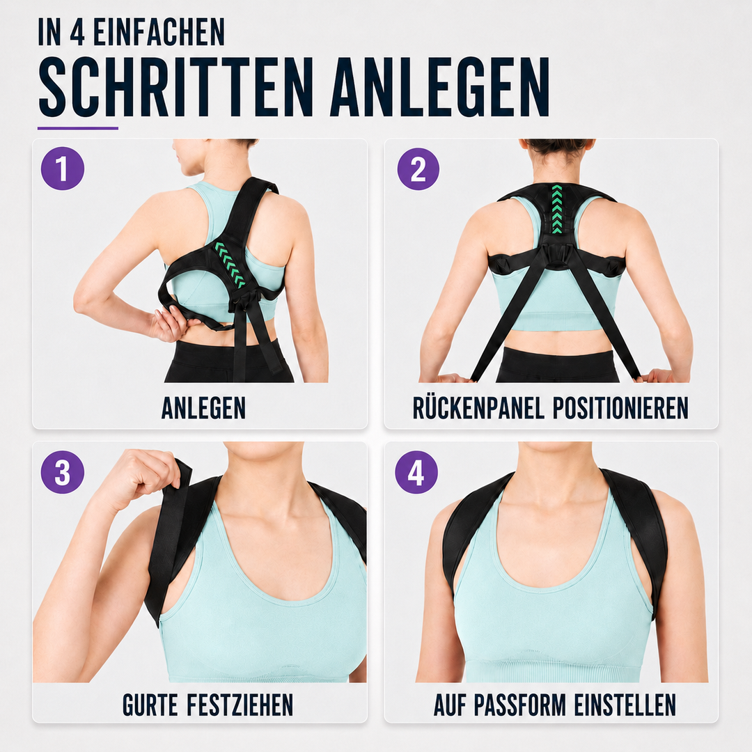 Wirbelsäulen-Haltungskorrektur, verstellbar, zur effektiven Linderung von Rückenschmerzen.