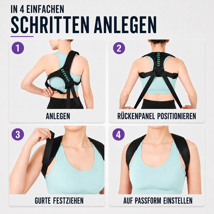 Wirbelsäulen-Haltungskorrektur, verstellbar, zur effektiven Linderung von Rückenschmerzen.