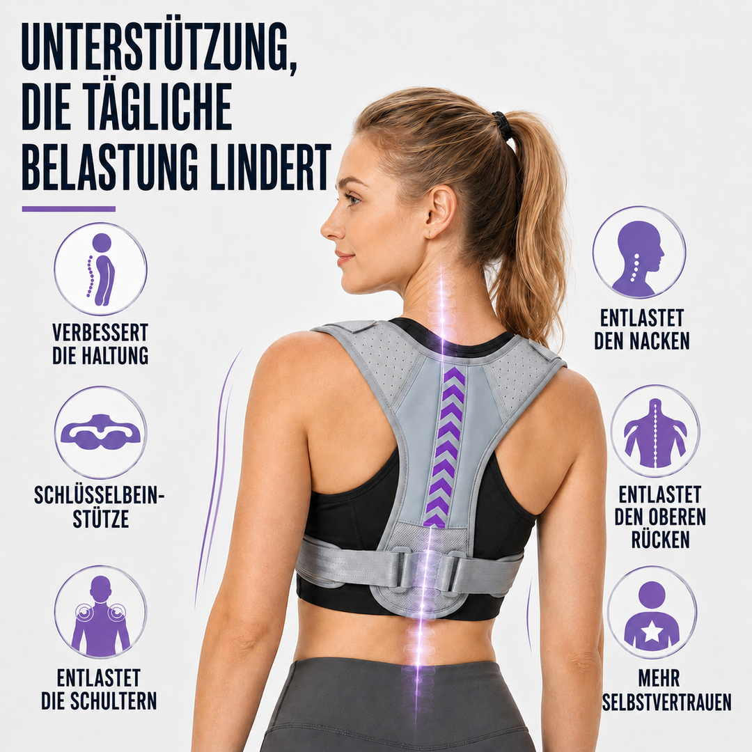 Unisex Rückenstütze zur Verbesserung der Haltung und Schulterunterstützung im Alltag.