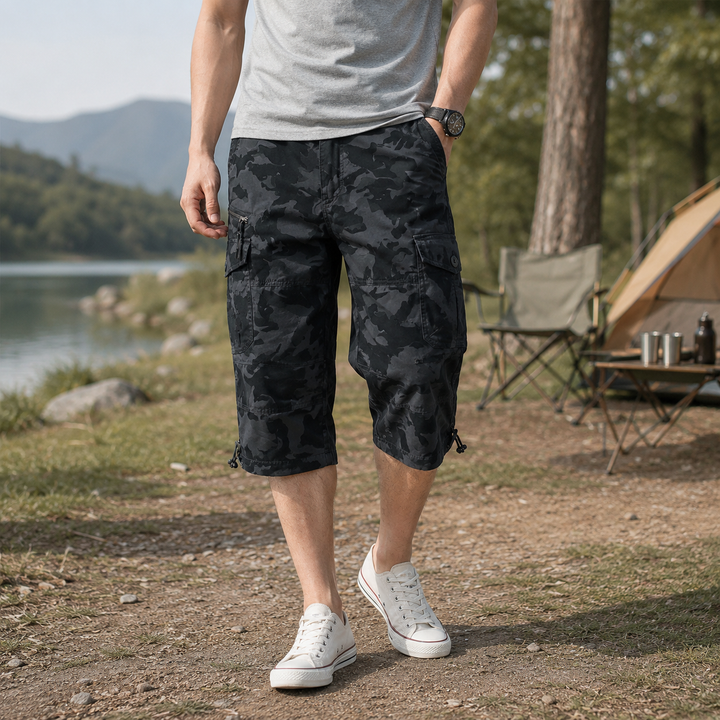 Herren Activewear Cargo-Capri-Shorts, perfekt für Sport, Wandern und Camping. Vielseitig.