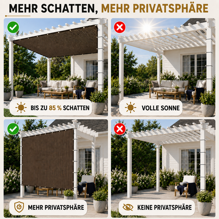 Outdoor-Sonnensegel rechteckig braun für angenehme Stunden. Optimaler UV-Schutz & Schatten im Freien.