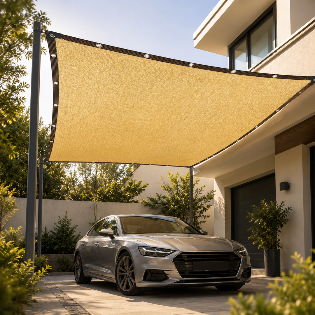 Hochleistungs-Sonnenschutz beige. Perfekte Beschattung & UV-Schutz für Garten, Terrasse, Outdoor-Pergola, Markise.