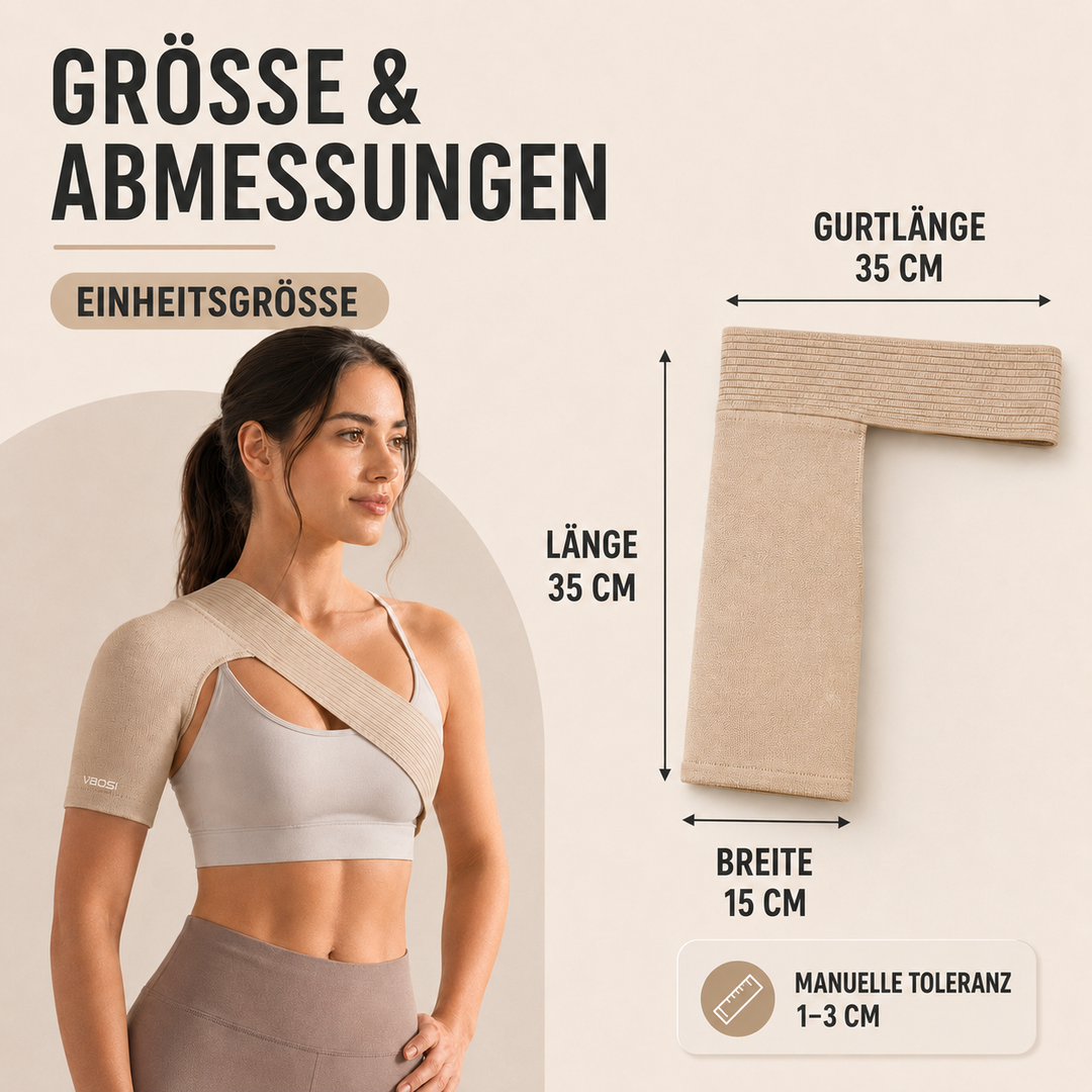 Ergonomische Polyester Schulterbandage. Lindert Schmerzen, fördert Haltung. Ideal für Regeneration und Sport.