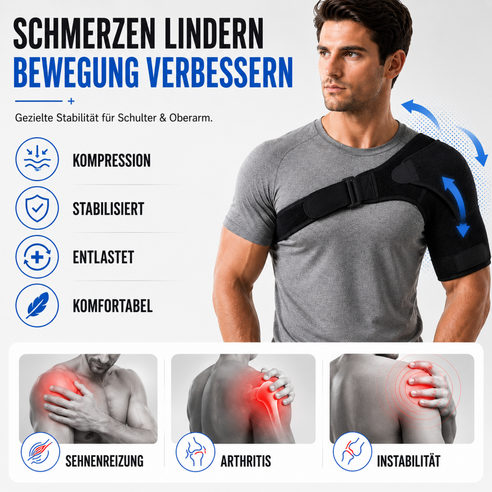 Orthopädische Schulterbandage aus Neopren, unisex, verstellbar, zur Stabilisierung & Gelenkschutz.