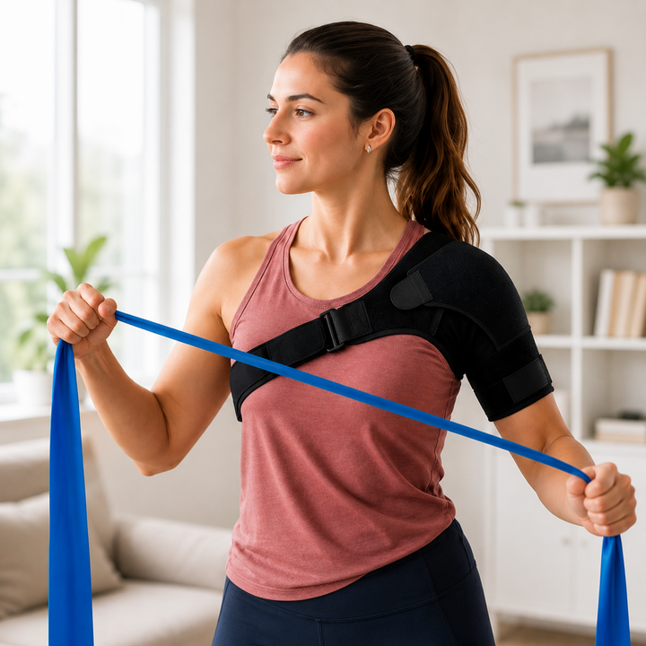 Unisex Schulterstütze mit gezielter Unterstützung, verstellbar, aus Neopren, ideal für Genesung & Sport.