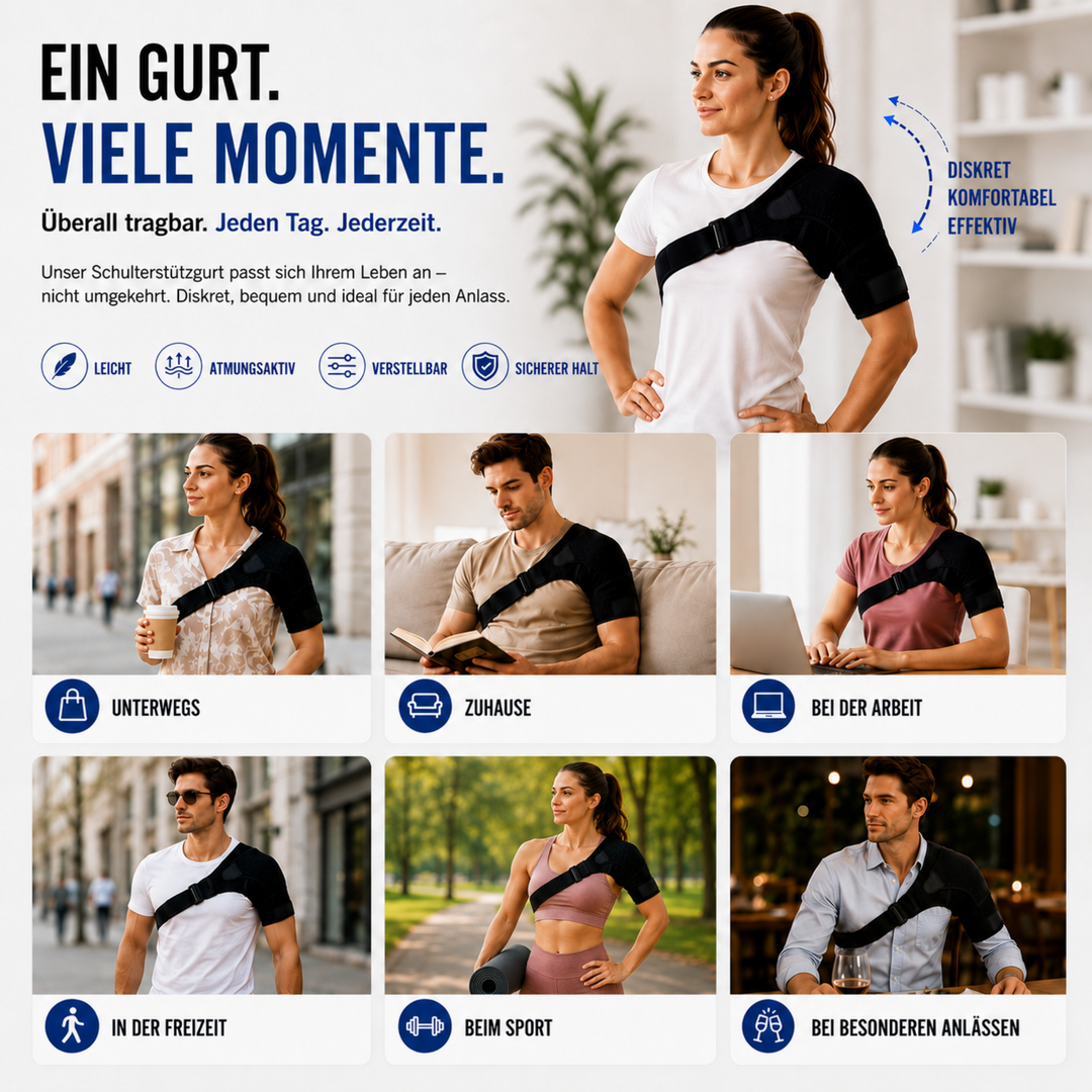 Sport-Schulterbandage unisex, verstellbar, aus Neopren, für Stabilisierung und Schutz beim Training.