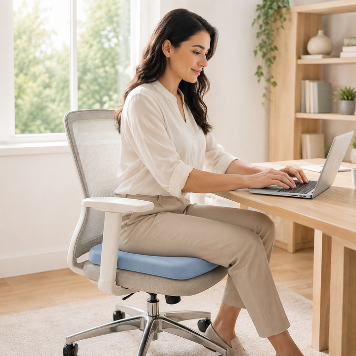 Ergonomisches Sitzkissen: Druckentlastung, Komfort, atmungsaktiv, waschbar für Büro & Zuhause.