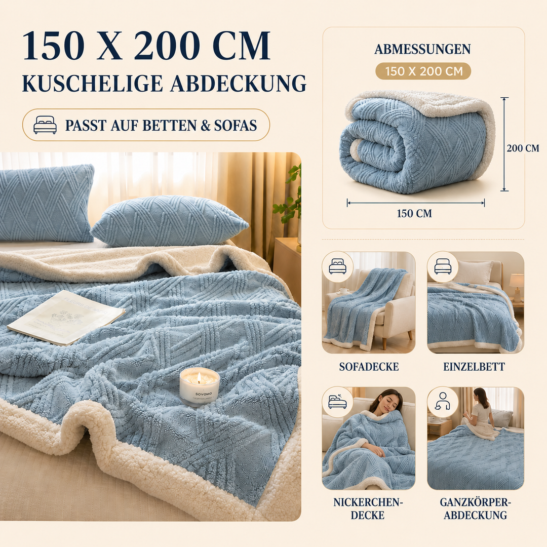 Warme, pillingfreie Wurfdecke für maximalen Komfort im Wohnzimmer.