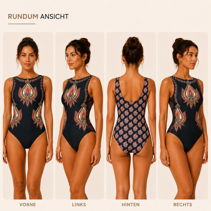 Design-Einteiler für Herren, stilvolles Muster, Schwimmanzug für Pool und Meer.