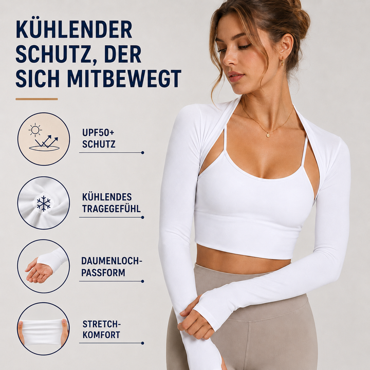 Unisex Kompressionsärmel, ideal für Wandern. Kühlende Armstulpen mit Sonnenschutz.