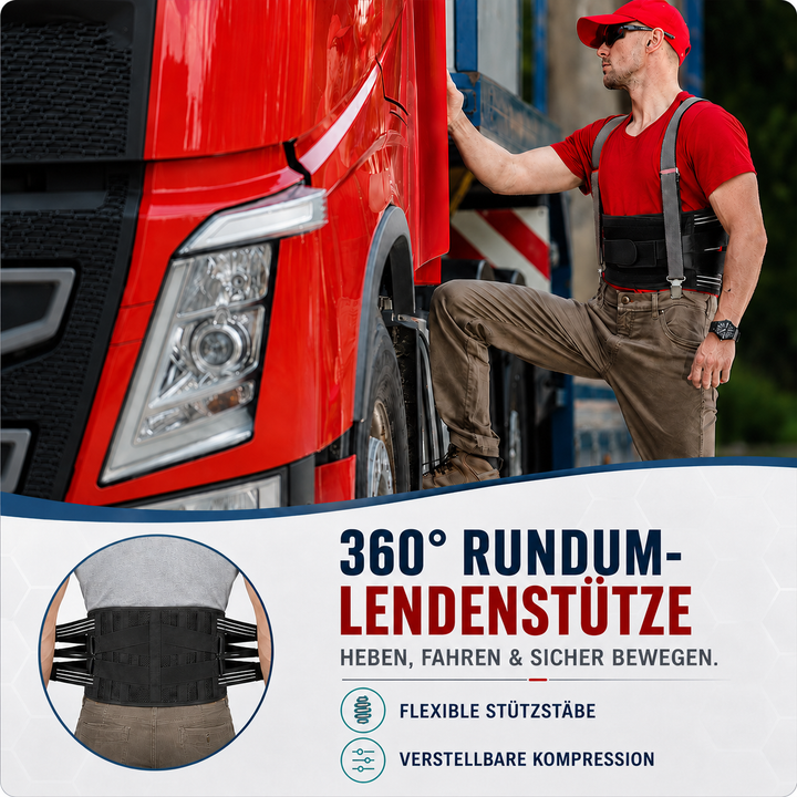 Verstellbarer Stützgurt bei Rückenschmerzen, Bandscheibenproblemen & für optimale Haltungskorrektur.