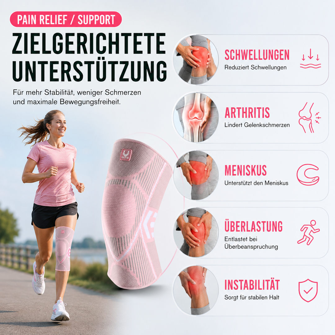 Kniebandage zur Schmerzlinderung & Gelenkstütze, Kompression bei Arthrose & Beschwerden.