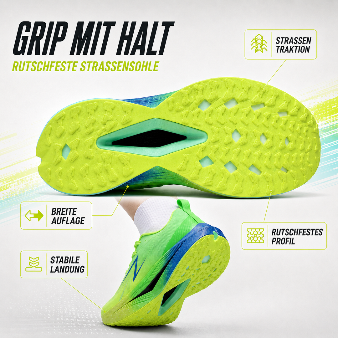 Spezial-Laufschuh für Langstrecken, leichtgewichtig und perfekt für Marathon-Vorbereitung.