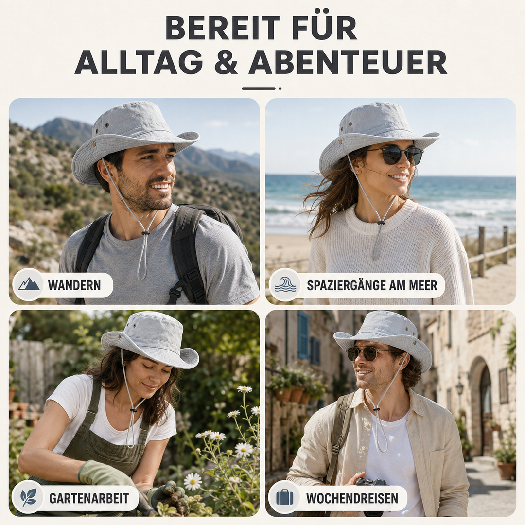 Ganzjähriger Unisex-Hut aus Baumwolle, vielseitig einsetzbar für Freizeit & Reise.
