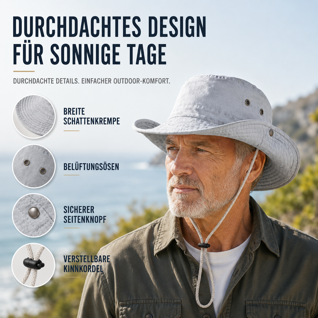 Unisex-Kopfbedeckung: Fischerhut für Damen und Herren, optimaler Sonnenschutz.