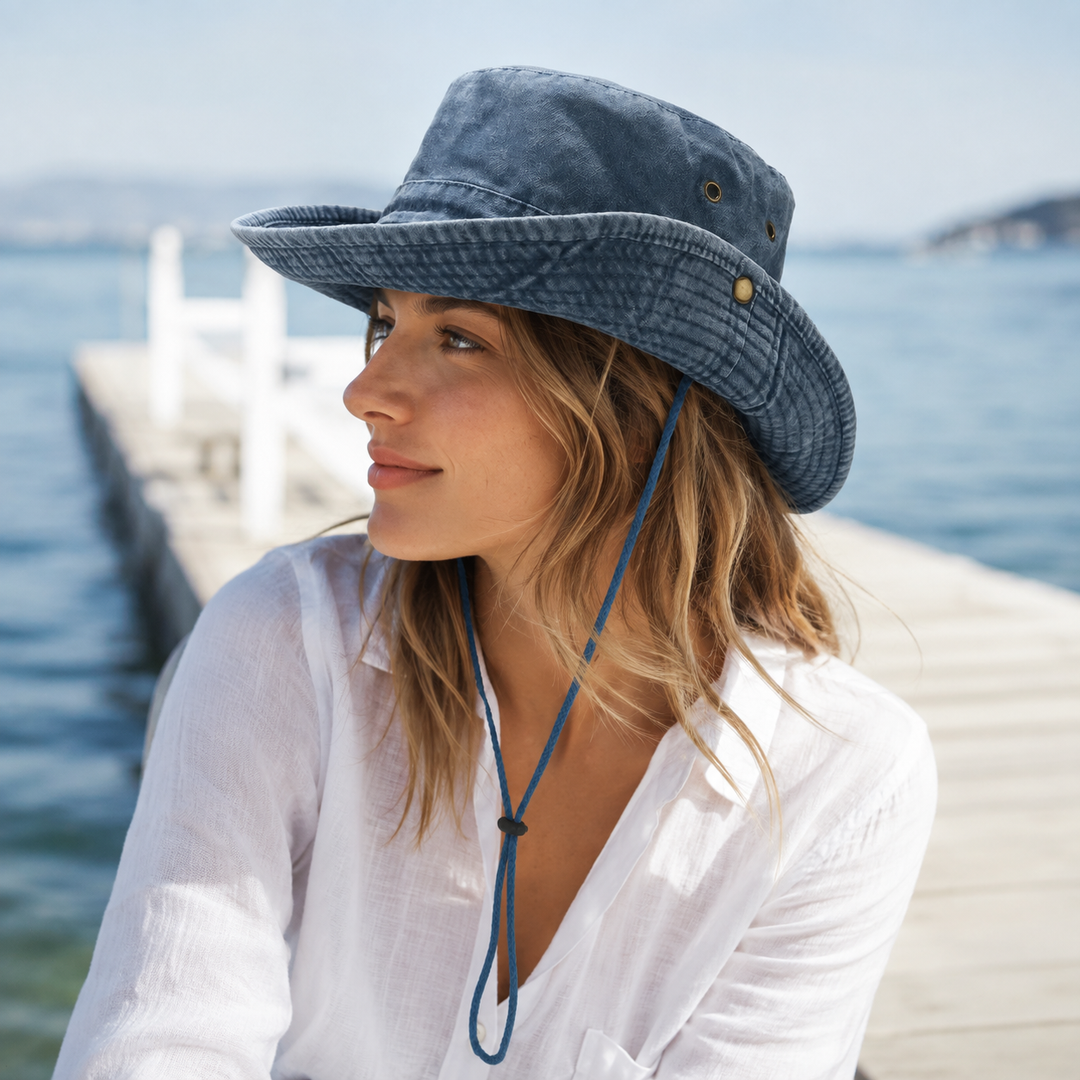 Eleganter Unisex-Hut aus Baumwolle, ein zeitloses Accessoire für den Alltag und Reisen.