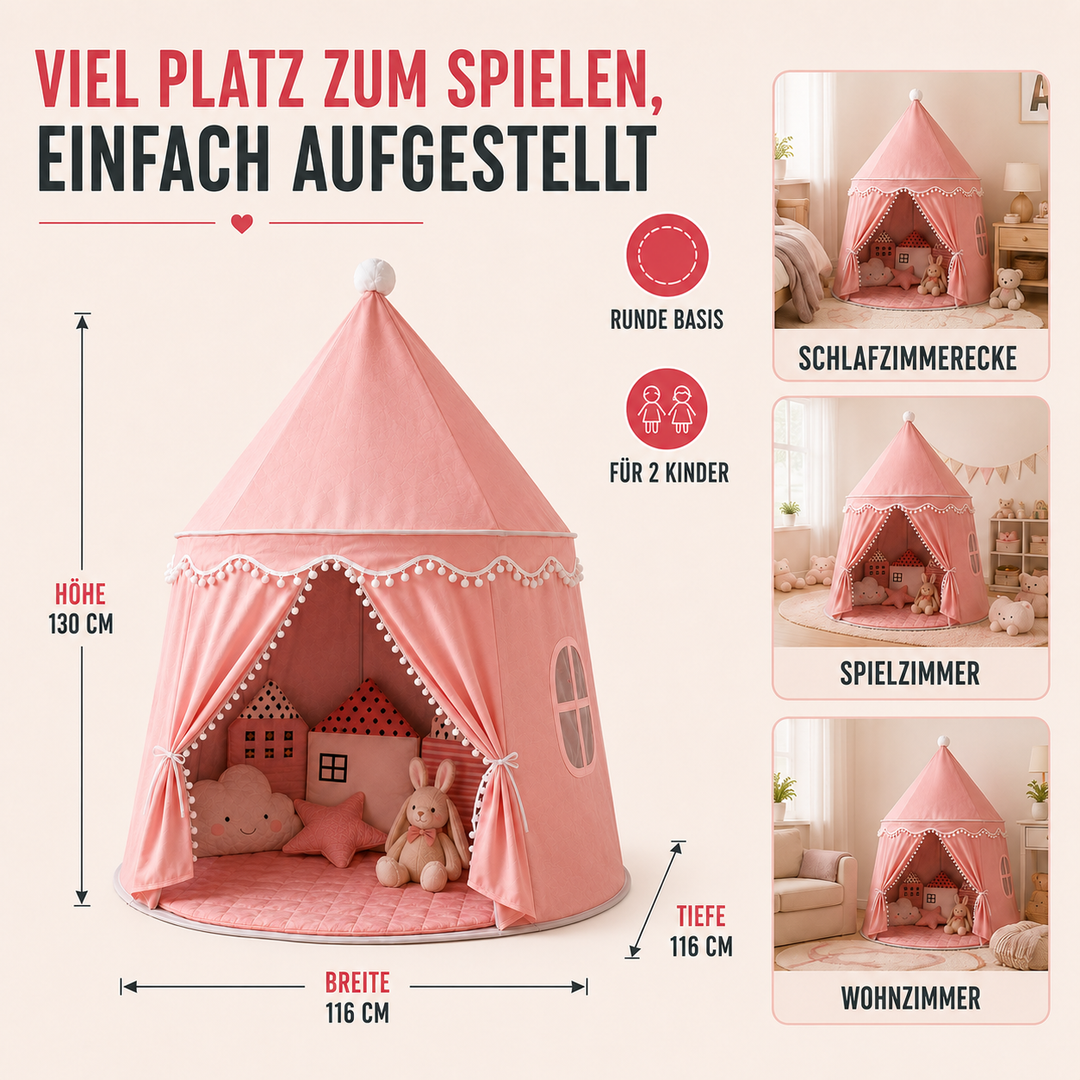 Modernes Kinder Spiel-Tipi mit Sternenmuster, faltbares Zelt, ideal für fantasievolles Spiel & als Rückzugsort.