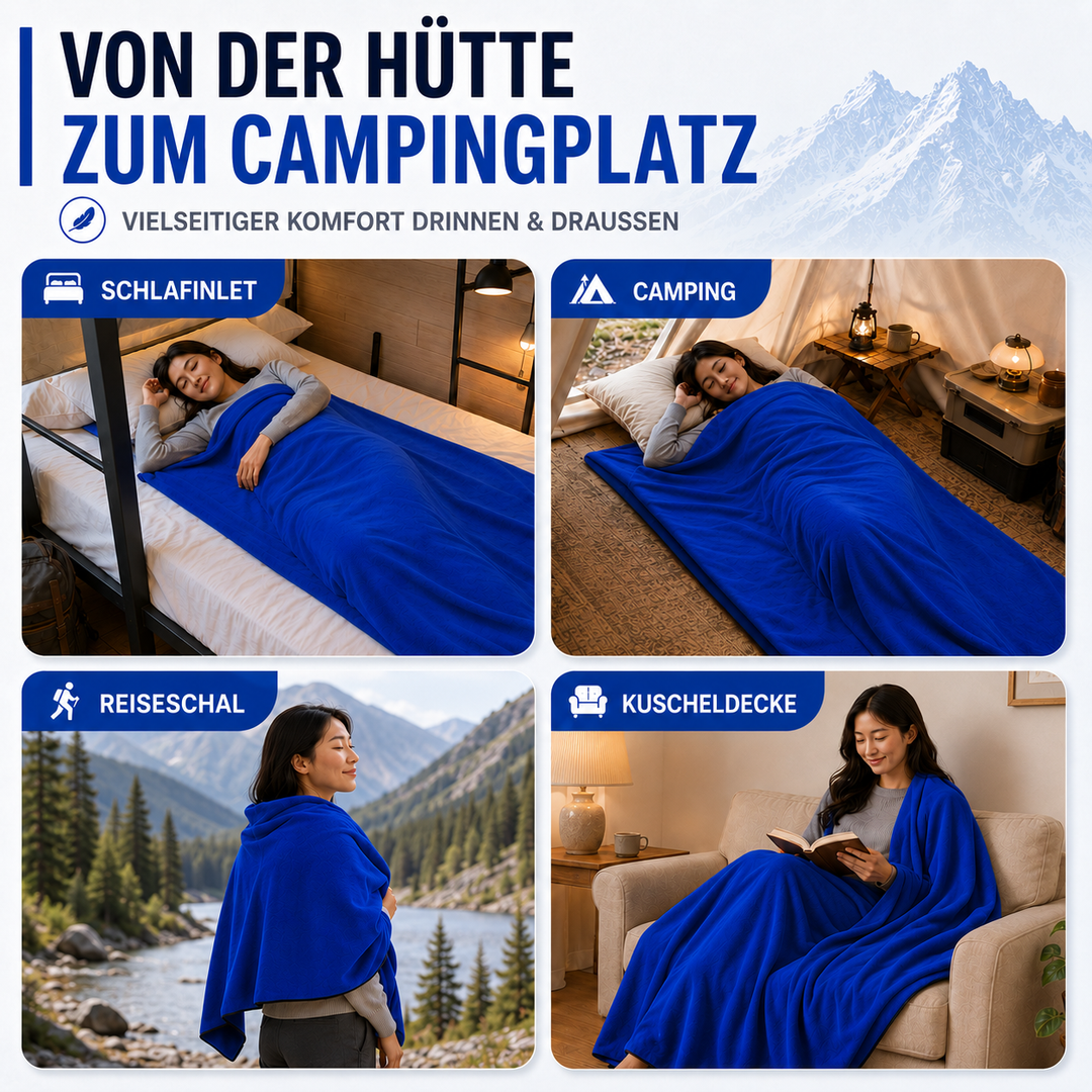 Gefalteter ultraleichter Innensack im Packsack, bereit für Rucksack & Outdoor-Abenteuer.
