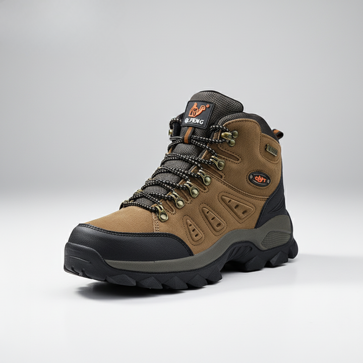 Grüne Herren Schnür-Bergschuhe, komfortabel, mit Knöchelstütze und hervorragendem Grip.