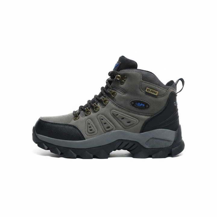 Grüne Herren Outdoor-Bergschuhe, mit Schnürung, Knöchelstütze & robustem Grip für jedes Wetter.