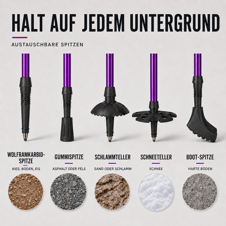 Aluminium Wanderstöcke faltbar, bieten Komfort und Stabilität bei Bergsport & Wandern.