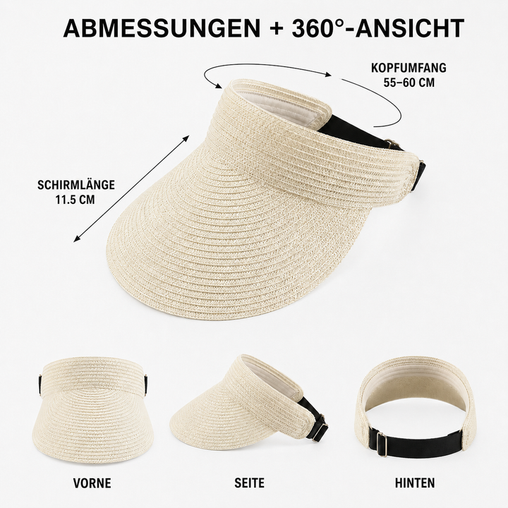 Eleganter faltbarer Damensonnenschirm, als modisches Accessoire und Kopfschutz im Sommerurlaub.