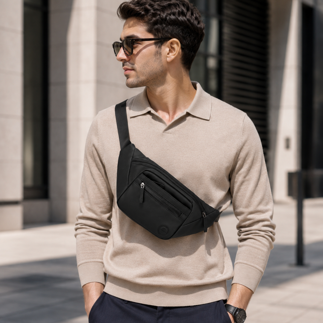Praktische, wasserdichte Hüfttasche, ein ideales Accessoire für Damen & Herren. Funktionell & sicher.