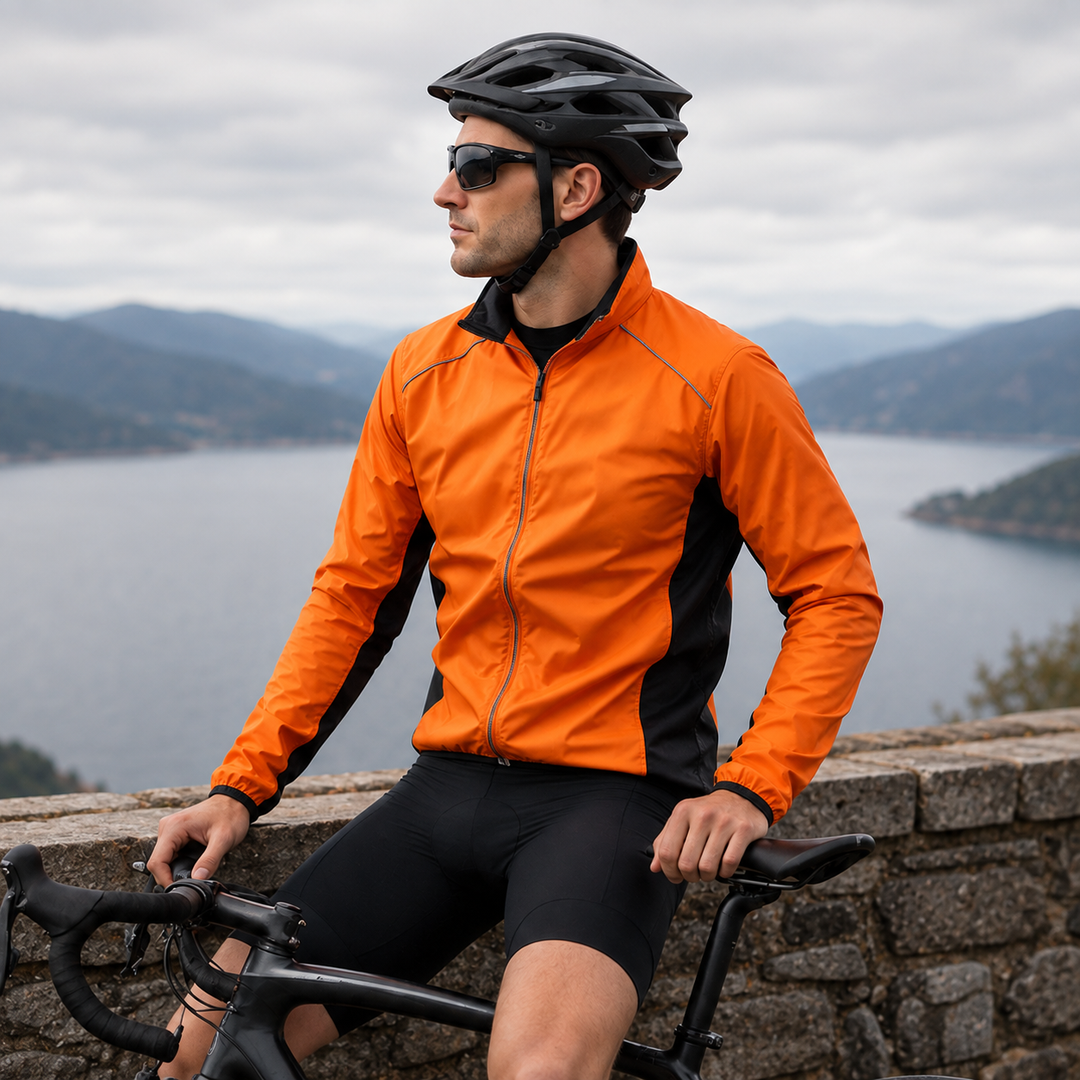 Männer Velarun ultraleichte Radjacke, packbar, winddicht für Rennrad & Mountainbike Fahrten.