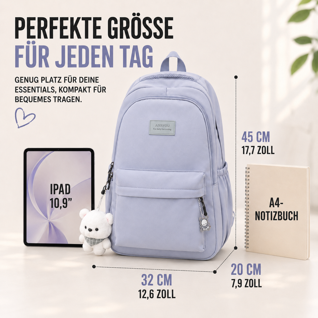 Stilvoller Vellora Unirucksack mit Laptopfach, ideal für den Campus und Stadtleben.