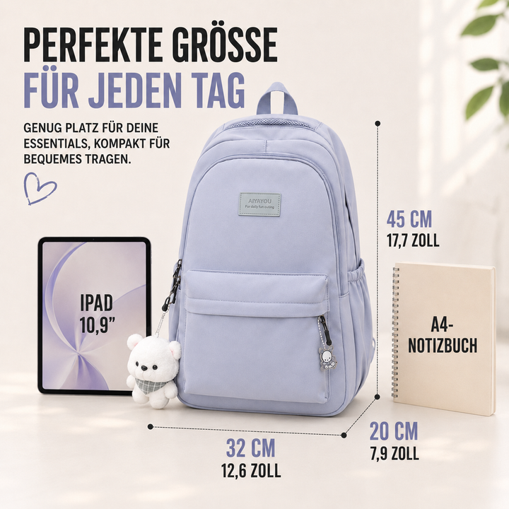 Stilvoller Vellora Unirucksack mit Laptopfach, ideal für den Campus und Stadtleben.