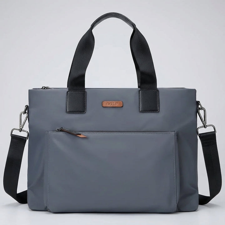 Robuste graue Canvas Laptoptasche „MetroBrief“ für sicheren Transport von Laptop & Dokumenten für Business & Pendler.