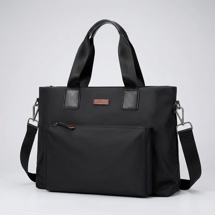 Vielseitige Business Aktentasche „MetroBrief“ für Laptop & Büro, geeignet für Reise, Pendler und Arbeitsalltag, grau/schwarz.